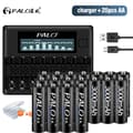 Miniatyrbillede 2 af 2: PALO Genopladelige AA-batterier, 3000mAh kapacitet, oplader inkluderet,28 AA 1 oplader