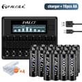 Miniatyrbillede 2 af 2: PALO Genopladelige AA-batterier, 3000mAh kapacitet, oplader inkluderet,16 AA 1 oplader