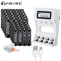 Miniatyrbillede 2 af 2: PALO Genopladeligt Batterisæt, 3000mAh AA Kapacitet, Smart USB Oplader,20AA AAA og oplader, 1,2V