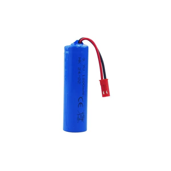 Li-ion batteri, 1200mAh kapacitet, 3.7V spænding, JST-2P stik