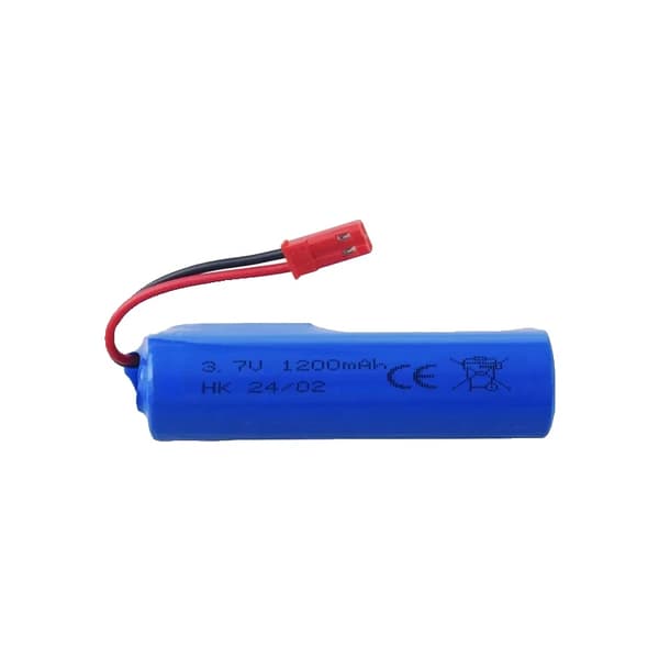 Li-ion batteri, 1200mAh kapacitet, 3.7V spænding, JST-2P stik