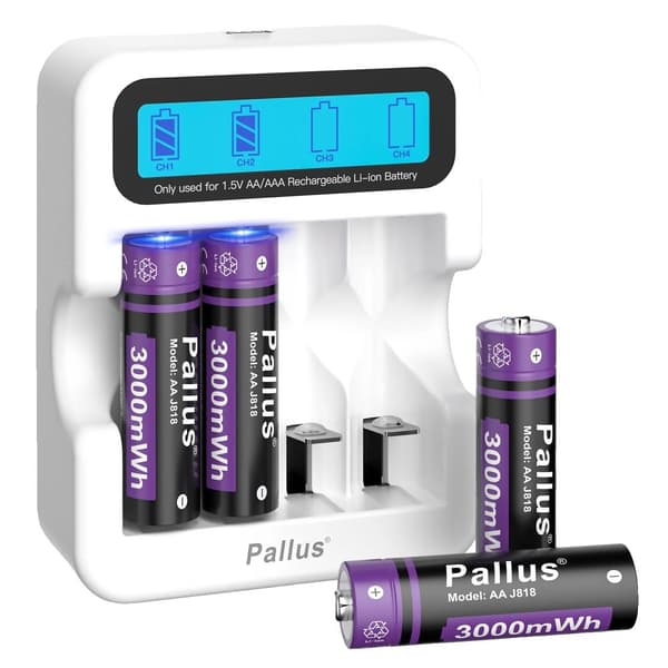 Li-Ion genopladeligt batteri, høj kapacitet 3000mWh, effektiv opladning 500mA,1,5V, 4PC Batteri SÆT