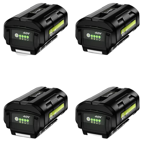 40V Lithiumbatteri, 6000mAh kapacitet, kompatibel med Ryobi værktøj,4 Batteri 1 Oplader