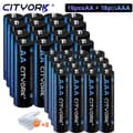 Miniatyrbillede 2 af 2: CITYORK Genopladelige Batterier, 16AA 3000mAh, 16AAA 1100mAh,16AA 16AAA