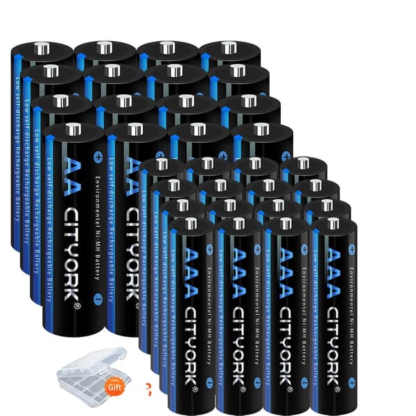 CITYORK Genopladelige Batterier, 16AA 3000mAh, 16AAA 1100mAh,16AA 16AAA