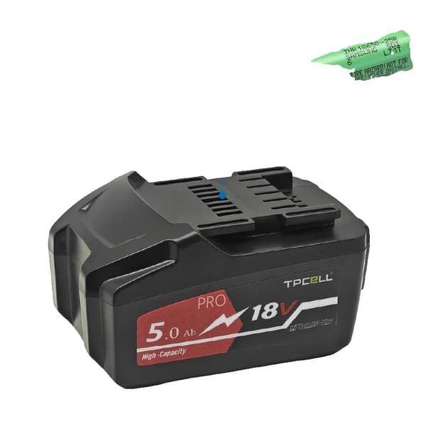 18V batteri, 5000mAh kapacitet, integreret beskyttelsessystem,5AH Pro 25r