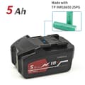 Miniatyrbillede 2 af 2: 18V batteri, 5000mAh kapacitet, integreret beskyttelsessystem,5Ah batteri
