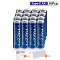 Miniatyrbillede 2 af 2: PALO USB genopladelige AA-batterier, 3600mWh kapacitet, hurtig opladning på 1 time,16 stk AA-batteri