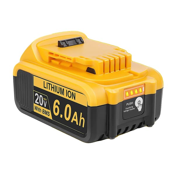6Ah Lithium-Ion Batteri, 18V/20V Kompatibilitet, Indbygget BMS for Sikkerhed,6Ah batteri 1 stk.