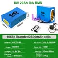 Pikkukuva 2 / 2: Ebike-akku, 48V 20Ah kapasiteetti, 960WH teho,48 V 20AH 50A BMS