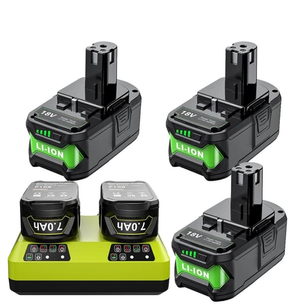 Roybi P108 Batteribyte, 6000mAh Kapacitet, Dubbel Laddare Ingår,Set 2