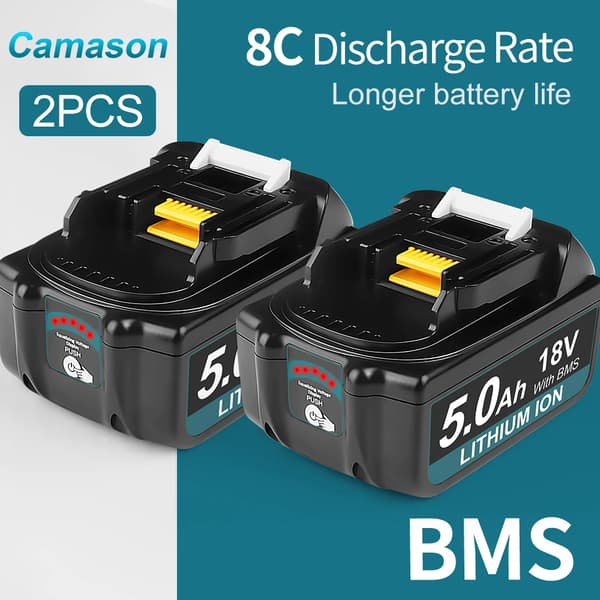 18V batteri, 5Ah kapacitet, 8C afladningsrate,5Ah batteri 2 stk.