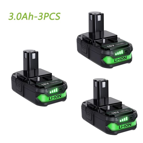 18V litiumakku, 3000mAh kapasiteetti, yhteensopiva P102:n ja P103:n kanssa,3 pakkaus
