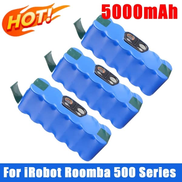 iRobot Roomba Batteri, 5000mAh Kapacitet, Li-Ion Teknologi,3 pakke