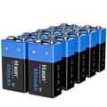 Miniatyrbillede 1 af 2: Hixon 9V genopladeligt batteri, 850mAh kapacitet, flere anvendelsesmuligheder,9V, 10 stk. batteri