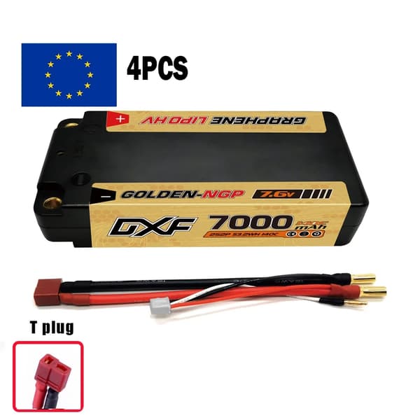 RC LiPo-akku, 7000mAh kapasiteetti, 140C purkausnopeus,4PCS2S7000140CT5MM