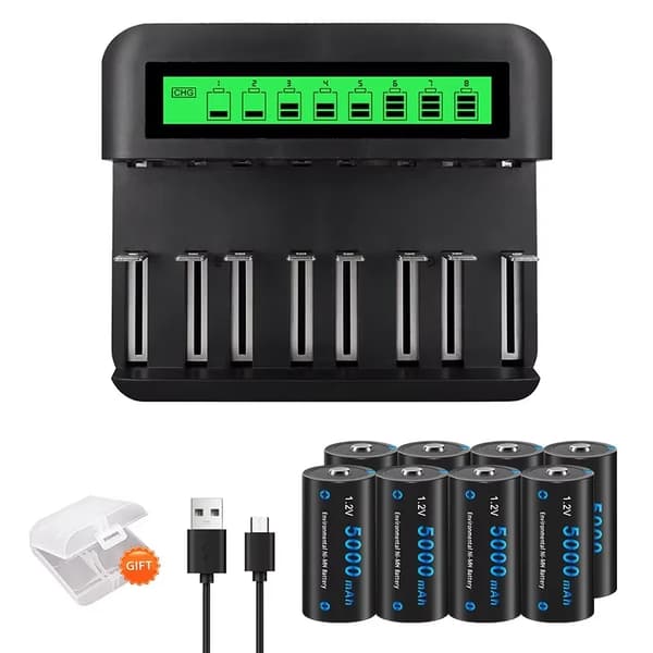 CITYORK Ni-MH Ladattava Akka, Älykäs Latausteknologia,8PCS C 1Laturi