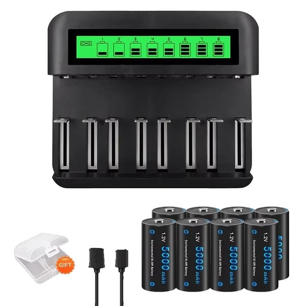 CITYORK Ni-MH Ladattava Akka, Älykäs Latausteknologia,8PCS C 1Laturi