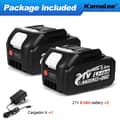 Miniatyrbillede 2 af 2: Li-ion batteripakke, 21V 6.0Ah kapacitet, inkluderer oplader A,2x6.0Ah Oplader A, EU