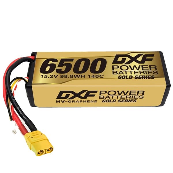 DXF 4S Lipo-batteri, 6500mAh kapacitet, 140C urladdningshastighet,2PCS4S6500140CXT90