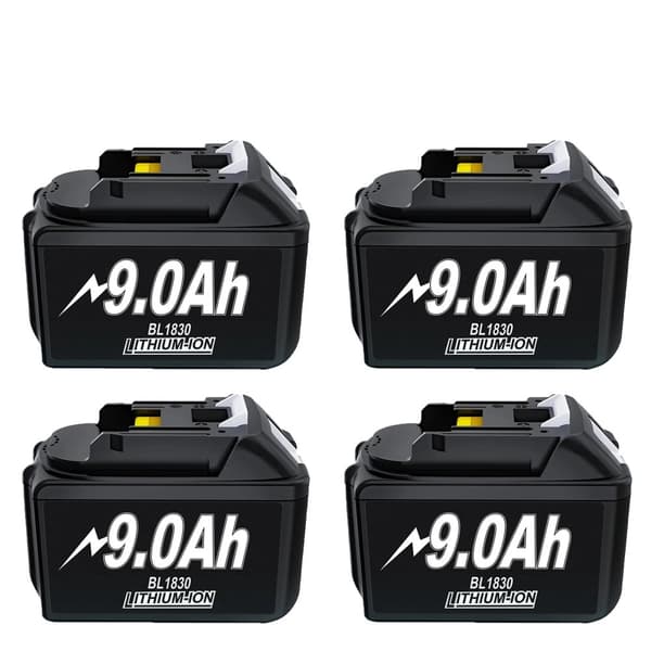 Vaihtobatteri, 9000mAh kapasiteetti, yhteensopiva useiden mallien kanssa,4 kpl 9.0Ah akku