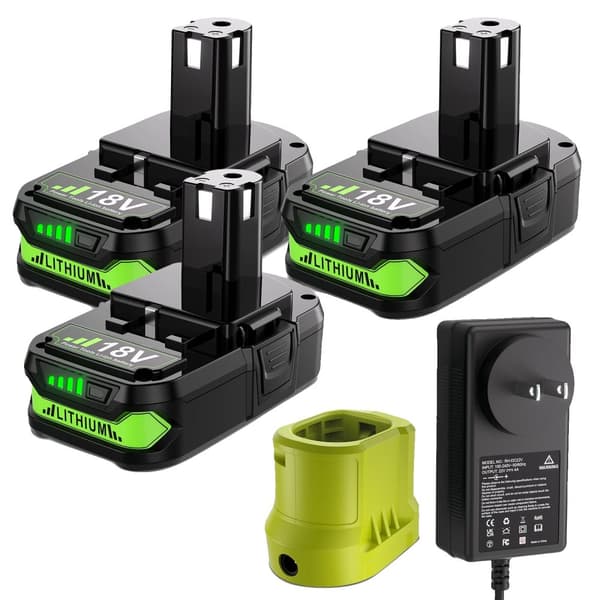 Batteri för Ryobi Sladdlösa Verktyg, 18V Spänning, 3800mAh Kapacitet,3 Batteri 1 Laddare