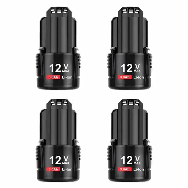 12V Li-Ion Akupaketti, 3000mAh Kapasiteetti, Yhteensopiva Bosch-mallien kanssa,4 pakkausta 3000mAh