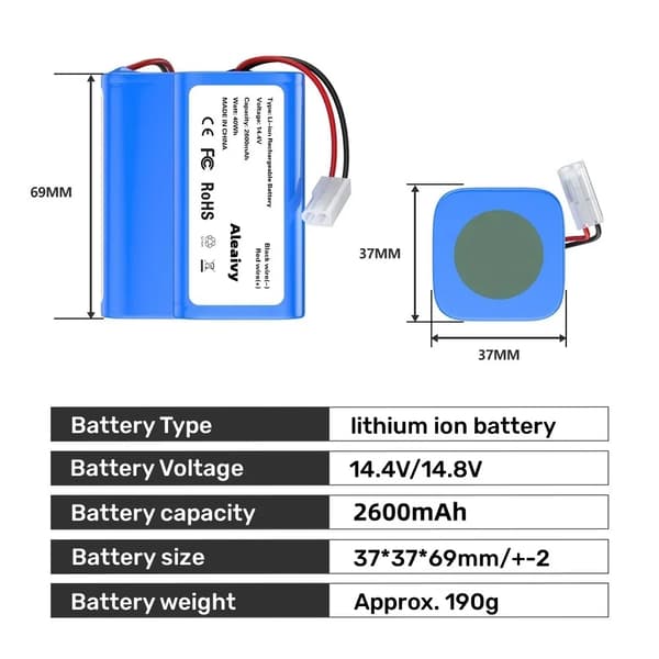 Batteriapaketti, 14.4V Jännite, 2600mAh Kapasiteetti,2600mAh