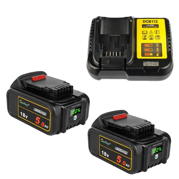 18V/20V Lithium-Ion Batteri 5Ah, Høj Kapacitet, Digitalt Strøm Display,Kombinationssæt B