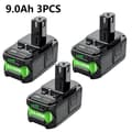 Miniatyrbillede 2 af 2: Ryobi P108 Batteri, 9000mAh Kapacitet, 18V Li-ion,18V, 3 Batteri