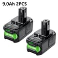 Miniatyrbild 2 av 2: Ryobi P108 Batteri, 9000mAh Kapacitet, 18V Li-ion,18V, 2 Batteri