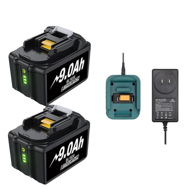 18V-batteri, 9,0Ah kapacitet, dubbelportladdare,paket 8