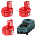 Miniatyrbild 2 av 2: 14.4V uppladdningsbart batteri, 5000mAh kapacitet, NI-MH teknik,3X5000mAH1Xchaeger