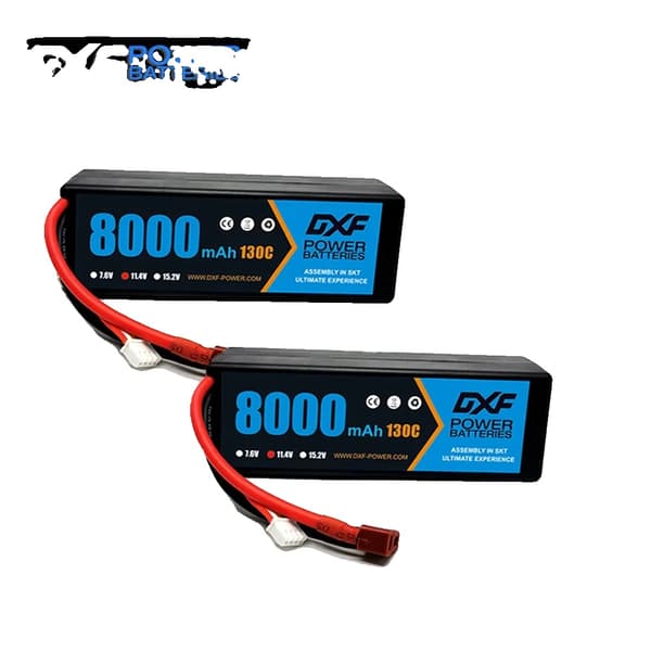 3S Lipo-batteri, 8000mAh kapacitet, 130C afladningshastighed,2PCS3S8000130CXT90