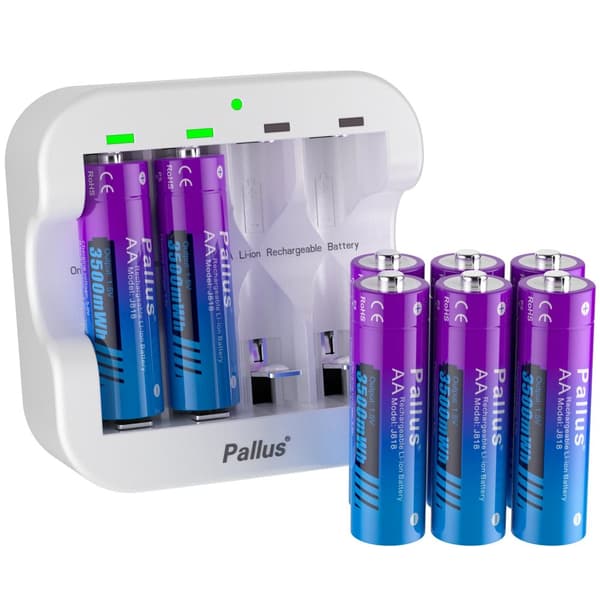 Pallus AA Ladattava Akkusetti, 3500mWh Kapasiteetti, Nopea Lataus,8kpl akkusarja, 1,5V