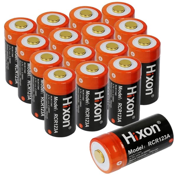 RCR123A Genopladeligt Batteri, 700mAh Kapacitet, Smarte Beskyttelsesfunktioner,J090A 16PC, 3,7V