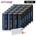 Miniatyrbillede 2 af 2: Genopladelige AA-batterier, 3000mAh kapacitet, NI-MH teknologi,24stcs AA -batteri