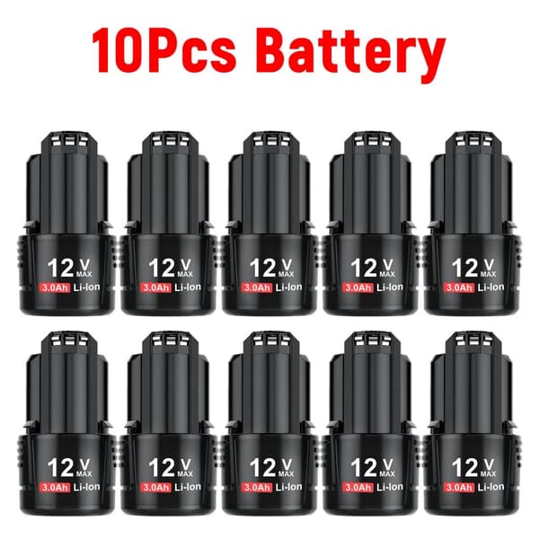 Bosch BAT411 Ersättningsbatteri, 3000mAh kapacitet, 12V Li-ion kraft,10 stycken 3.0Ah batteri