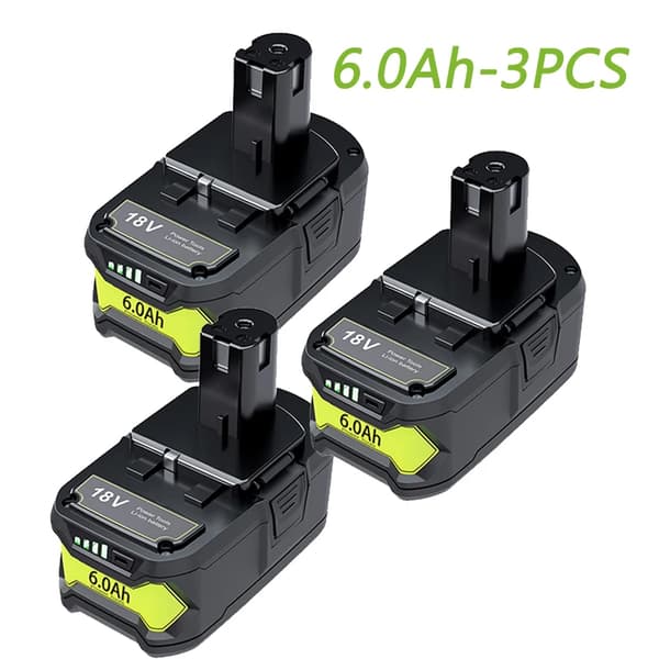 Ryobi 18V Litiumioniakku, 9.0Ah ja 6.0Ah vaihtoehdot, CE- ja RoHS-sertifioitu,3 kpl 6.0Ah