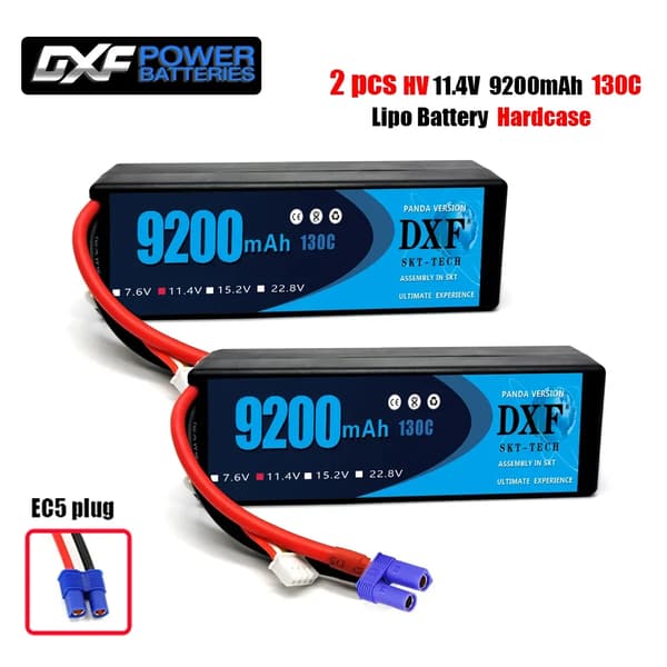 DXF 3S Lipo-batteri, 9200mAh kapacitet, 130C urladdningshastighet,2PCS3S9200130CEC5