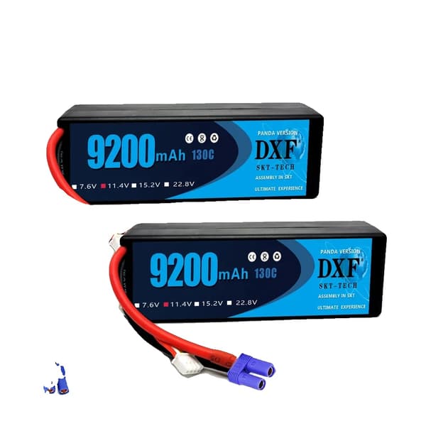 DXF 3S Lipo-batteri, 9200mAh kapacitet, 130C urladdningshastighet,2PCS3S9200130CEC5