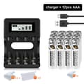 Miniatyrbillede 2 af 2: PALO AAA genopladelige batterier, 12 batterier med oplader, høj kapacitet 1300mWh,12 batteri 1 oplader