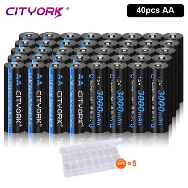 Genopladelige AA-batterier, 3000mAh kapacitet, NI-MH teknologi,40stk AA -batteri