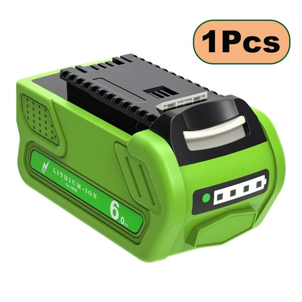 40V Genopladeligt Batteri, 6000mAh Kapacitet, Kompatibelt med Greenworks Modeller,1 stk 6.0aH batteri