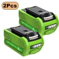 Miniatyrbillede 2 af 2: 40V Genopladeligt Batteri, 6000mAh Kapacitet, Kompatibelt med Greenworks Modeller,2 stk. 6,0 Ah batteri