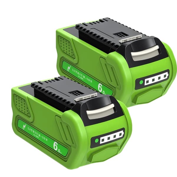 40V Genopladeligt Batteri, 6000mAh Kapacitet, Kompatibelt med Greenworks Modeller,2 stk. 6,0 Ah batteri