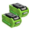 Miniatyrbillede 1 af 2: 40V Genopladeligt Batteri, 6000mAh Kapacitet, Kompatibelt med Greenworks Modeller,2 stk. 6,0 Ah batteri