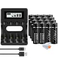 Miniatyrbillede 1 af 2: Genopladelige AA lithiumbatterier, USB-oplader, kapacitet 2800mWh,oplader og 16AA