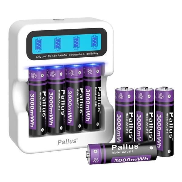AA genopladeligt batteri, 3000mWh kapacitet, Li-Ion type, 4 batterier inkluderet,1.5V, 8stk batteri SÆT-a