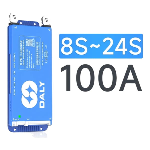 BMS Smart Batteristyringssystem, Bluetooth-forbindelse, Aktiv Balancefunktionalitet,8S-24S 100A BMS CAN